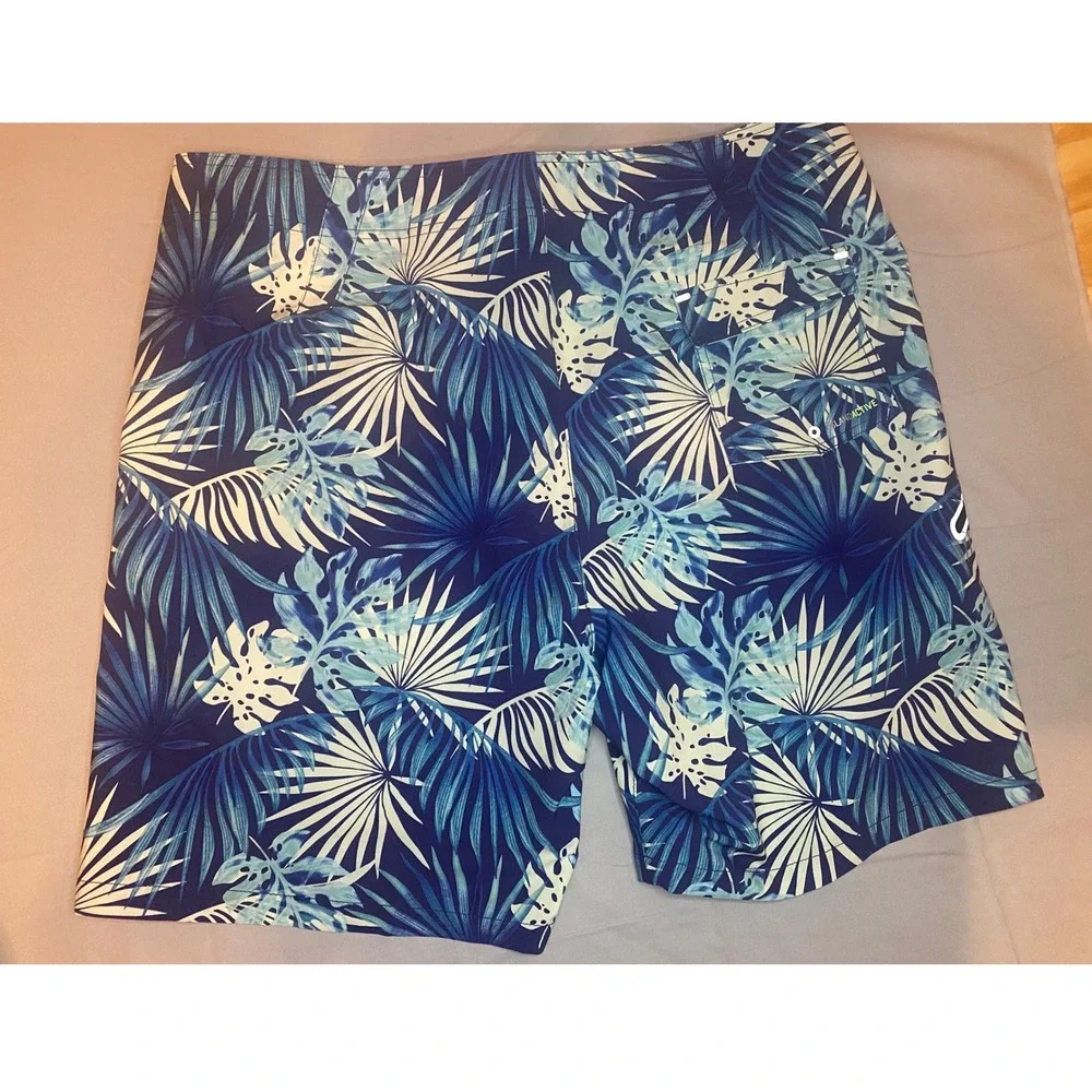 Tommy Bahama Board Shorts Mens 40 Blue Tropical IslandActive‎  Palm Print